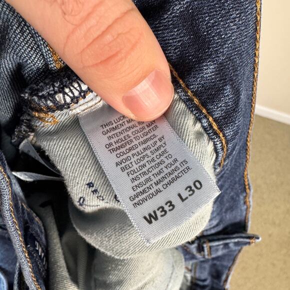 Lucky Brand Slim Straight Leg Denim Blue Jeans US Mens 33x30 - Picture 4 of 7